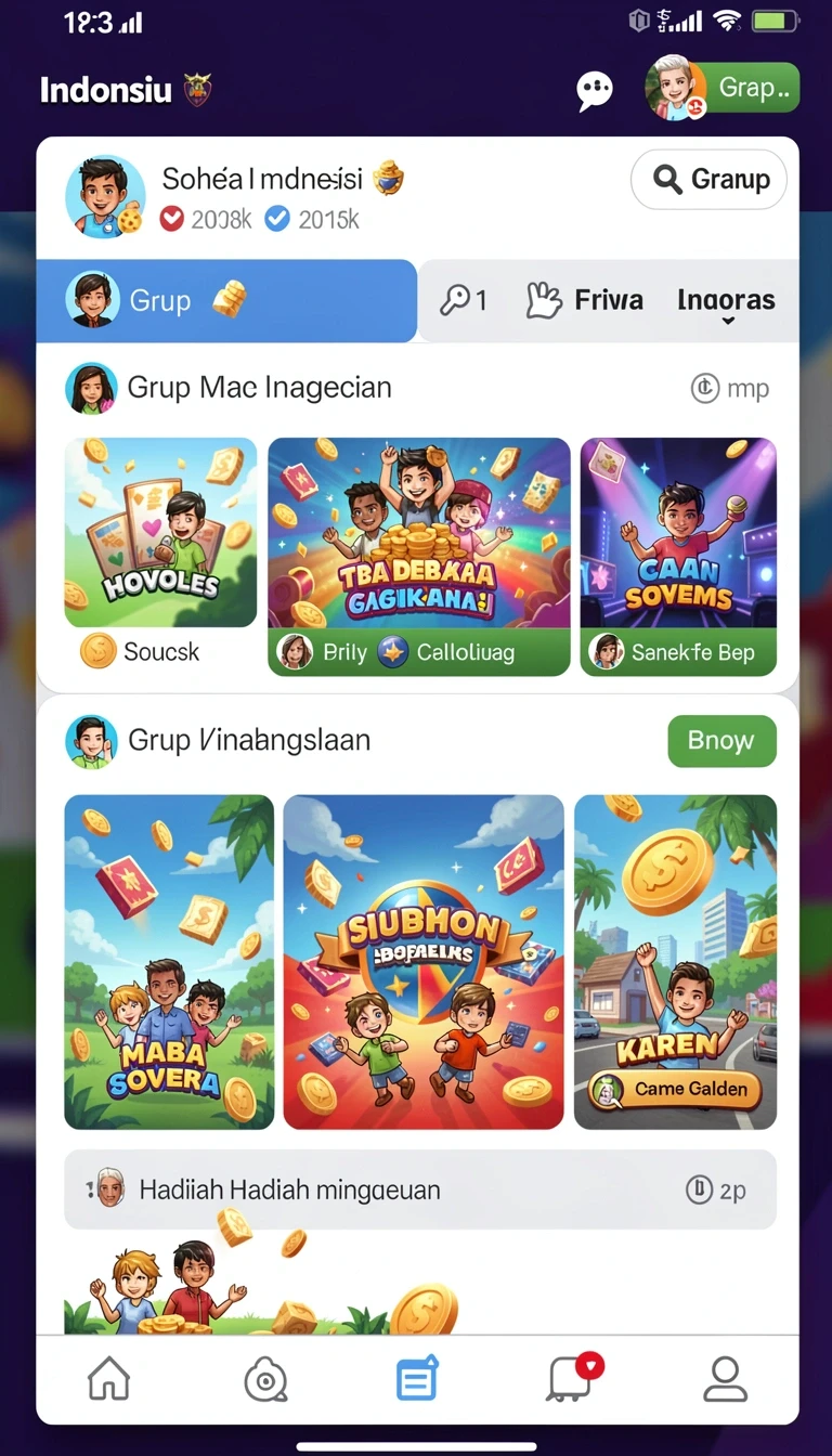 Beragam pilihan permainan menarik dalam aplikasi k3k3 App APK Terbaru.